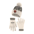 Ultra Game Adults NFL Official Super Soft Cable Knit Winter Beanie Knit Hat with Warm Touch Screen Gloves | Chicago Bears