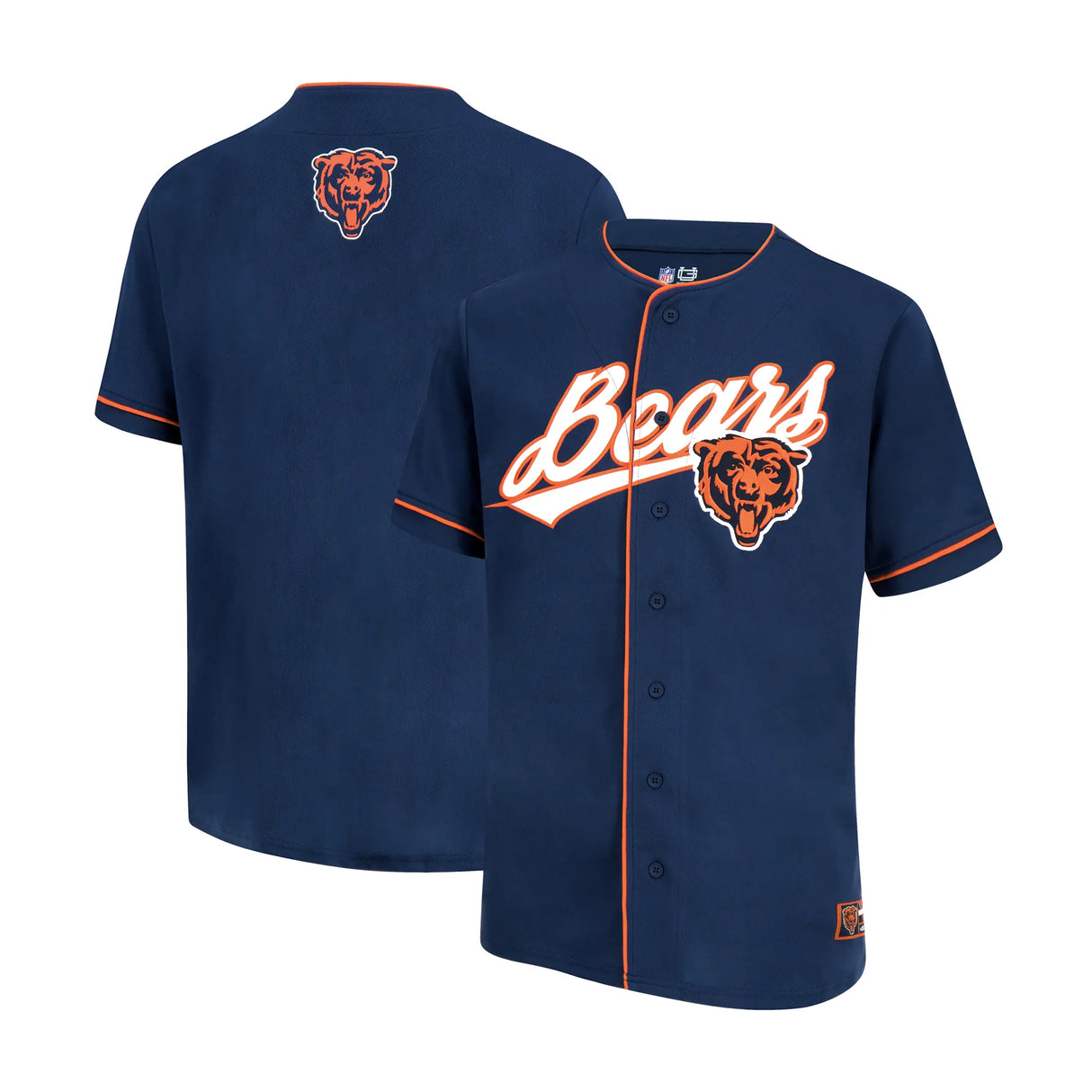 Ultra Game Adult's NFL Official Button Down Baseball Mesh Jersey Shirt | Chicago Bears