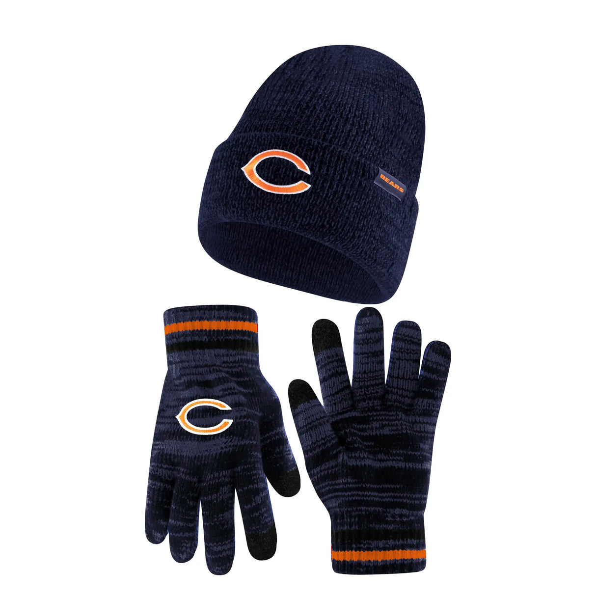 Ultra Game Adults NFL Official Super Soft Marl Knit Winter Beanie Knit Hat with Extra Warm Touch Screen Gloves