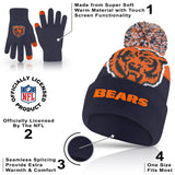 Ultra Game Adults NFL Official Super Soft Winter Beanie Knit Hat With Warm Touch Screen Gloves | Chicago Bears