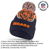 Ultra Game Adults NFL Official Super Soft Winter Beanie Knit Hat With Warm Touch Screen Gloves | Chicago Bears