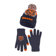 Ultra Game Adults NFL Official Super Soft Winter Beanie Knit Hat With Warm Touch Screen Gloves | Chicago Bears