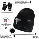 Ultra Game Adults NFL Official Super Soft Marled Winter Beanie Knit Hat With Warm Touch Screen Gloves