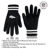 Ultra Game Adults NFL Official Super Soft Marled Winter Beanie Knit Hat With Warm Touch Screen Gloves