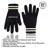 Ultra Game Adults NFL Official Super Soft Cable Knit Winter Beanie Knit Hat with Warm Touch Screen Gloves