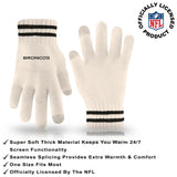 Ultra Game Adults NFL Official Super Soft Cable Knit Winter Beanie Knit Hat with Warm Touch Screen Gloves | Denver Broncos