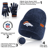 Ultra Game Adults NFL Official Super Soft Marl Knit Winter Beanie Knit Hat with Extra Warm Touch Screen Gloves