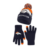 Ultra Game Adults NFL Official Super Soft Winter Beanie Knit Hat With Warm Touch Screen Gloves | Denver Broncos