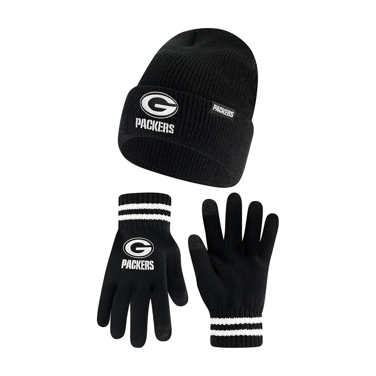 Ultra Game Adults NFL Official Super Soft Marled Winter Beanie Knit Hat With Warm Touch Screen Gloves