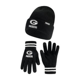 Ultra Game Adults NFL Official Super Soft Marled Winter Beanie Knit Hat With Warm Touch Screen Gloves