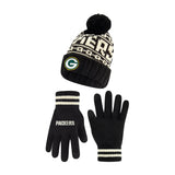Ultra Game Adults NFL Official Super Soft Cable Knit Winter Beanie Knit Hat with Warm Touch Screen Gloves