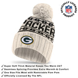 Ultra Game Adults NFL Official Super Soft Cable Knit Winter Beanie Knit Hat with Warm Touch Screen Gloves