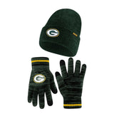 Ultra Game Adults NFL Official Super Soft Marl Knit Winter Beanie Knit Hat with Extra Warm Touch Screen Gloves