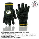 Ultra Game Adults NFL Official Super Soft Marl Knit Winter Beanie Knit Hat with Extra Warm Touch Screen Gloves
