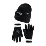Ultra Game Adults NFL Official Super Soft Marled Winter Beanie Knit Hat With Warm Touch Screen Gloves | New England Patriots