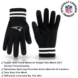 Ultra Game Adults NFL Official Super Soft Marled Winter Beanie Knit Hat With Warm Touch Screen Gloves | New England Patriots