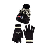 Ultra Game Adults NFL Official Super Soft Cable Knit Winter Beanie Knit Hat with Warm Touch Screen Gloves