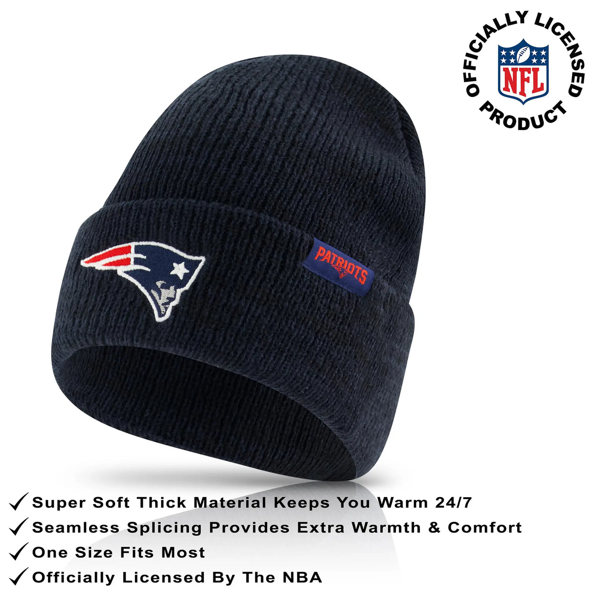 Ultra Game Adults NFL Official Super Soft Marl Knit Winter Beanie Knit Hat with Extra Warm Touch Screen Gloves