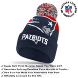 Ultra Game Adults NFL Official Super Soft Winter Beanie Knit Hat With Warm Touch Screen Gloves | New England Patriots
