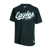 Ultra Game Adult's NFL Official Button Down Baseball Mesh Jersey Shirt | Philadelphia Eagles
