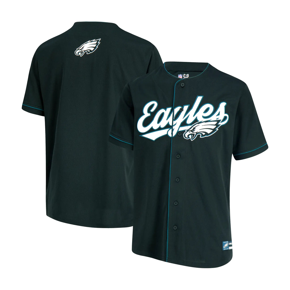 Ultra Game Adult's NFL Official Button Down Baseball Mesh Jersey Shirt | Philadelphia Eagles