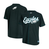 Ultra Game Adult's NFL Official Button Down Baseball Mesh Jersey Shirt | Philadelphia Eagles