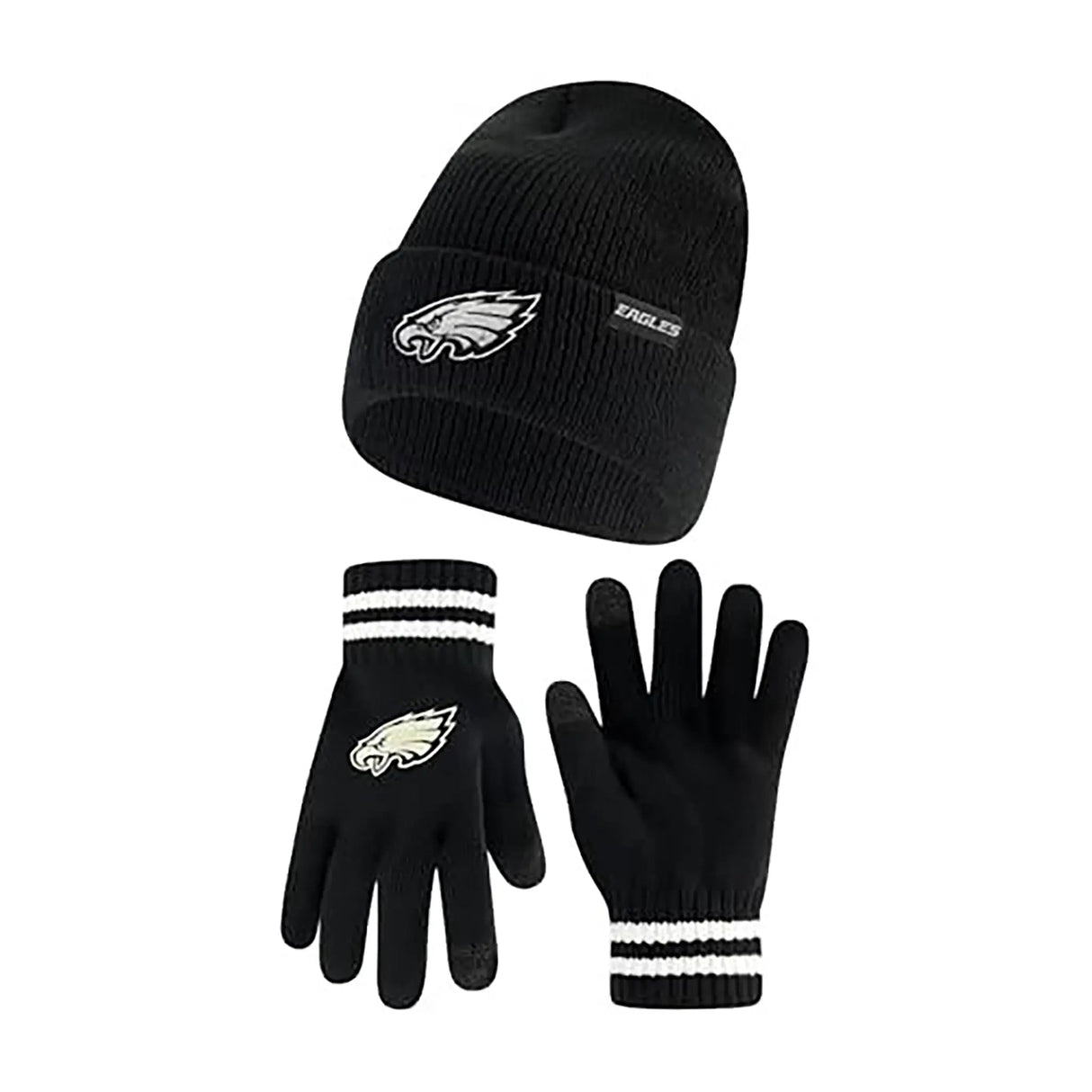 Ultra Game Adults NFL Official Super Soft Marled Winter Beanie Knit Hat With Warm Touch Screen Gloves