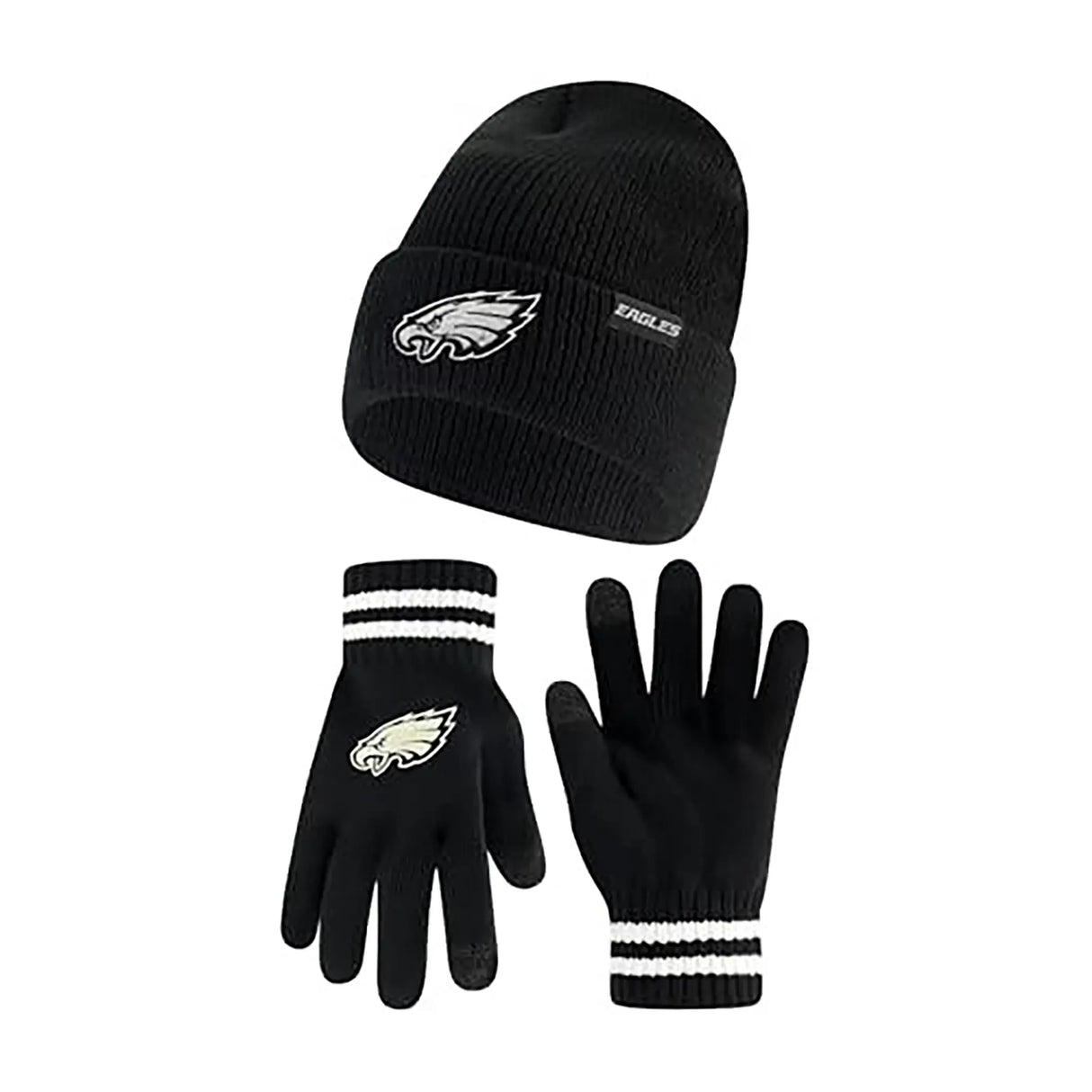 Ultra Game Adults NFL Official Super Soft Marled Winter Beanie Knit Hat With Warm Touch Screen Gloves