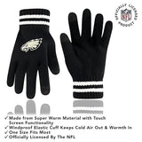 Ultra Game Adults NFL Official Super Soft Marled Winter Beanie Knit Hat With Warm Touch Screen Gloves