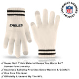 Ultra Game Adults NFL Official Super Soft Cable Knit Winter Beanie Knit Hat with Warm Touch Screen Gloves