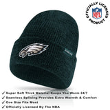 Ultra Game Adults NFL Official Super Soft Marl Knit Winter Beanie Knit Hat with Extra Warm Touch Screen Gloves | Philadelphia Eagles