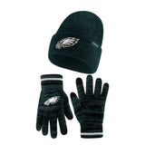 Ultra Game Adults NFL Official Super Soft Marl Knit Winter Beanie Knit Hat with Extra Warm Touch Screen Gloves