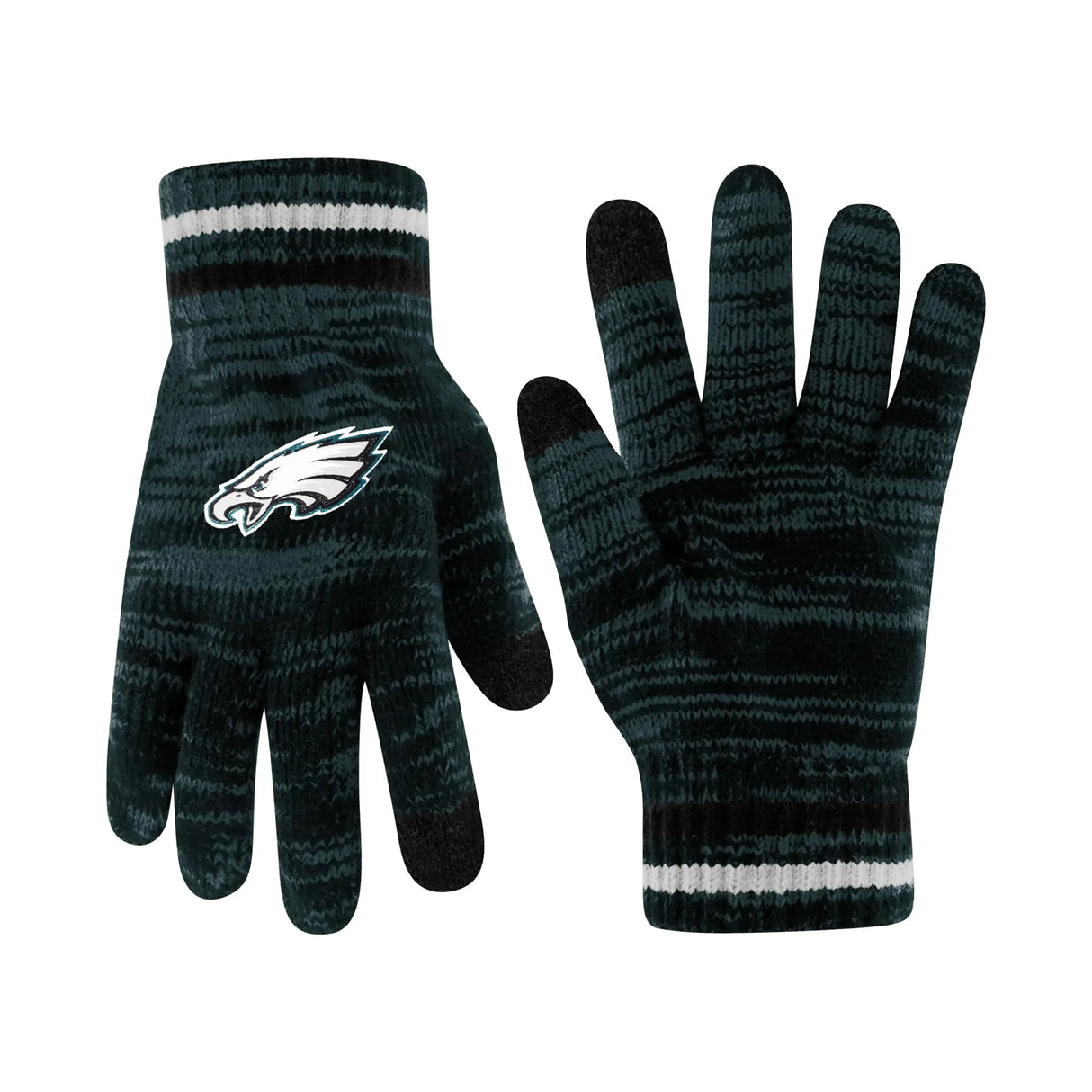 Ultra Game Adults NFL Official Super Soft Marl Knit Winter Beanie Knit Hat with Extra Warm Touch Screen Gloves | Philadelphia Eagles