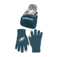 Ultra Game Adults NFL Official Super Soft Winter Beanie Knit Hat With Warm Touch Screen Gloves | Philadelphia Eagles