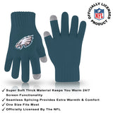 Ultra Game Adults NFL Official Super Soft Winter Beanie Knit Hat With Warm Touch Screen Gloves | Philadelphia Eagles