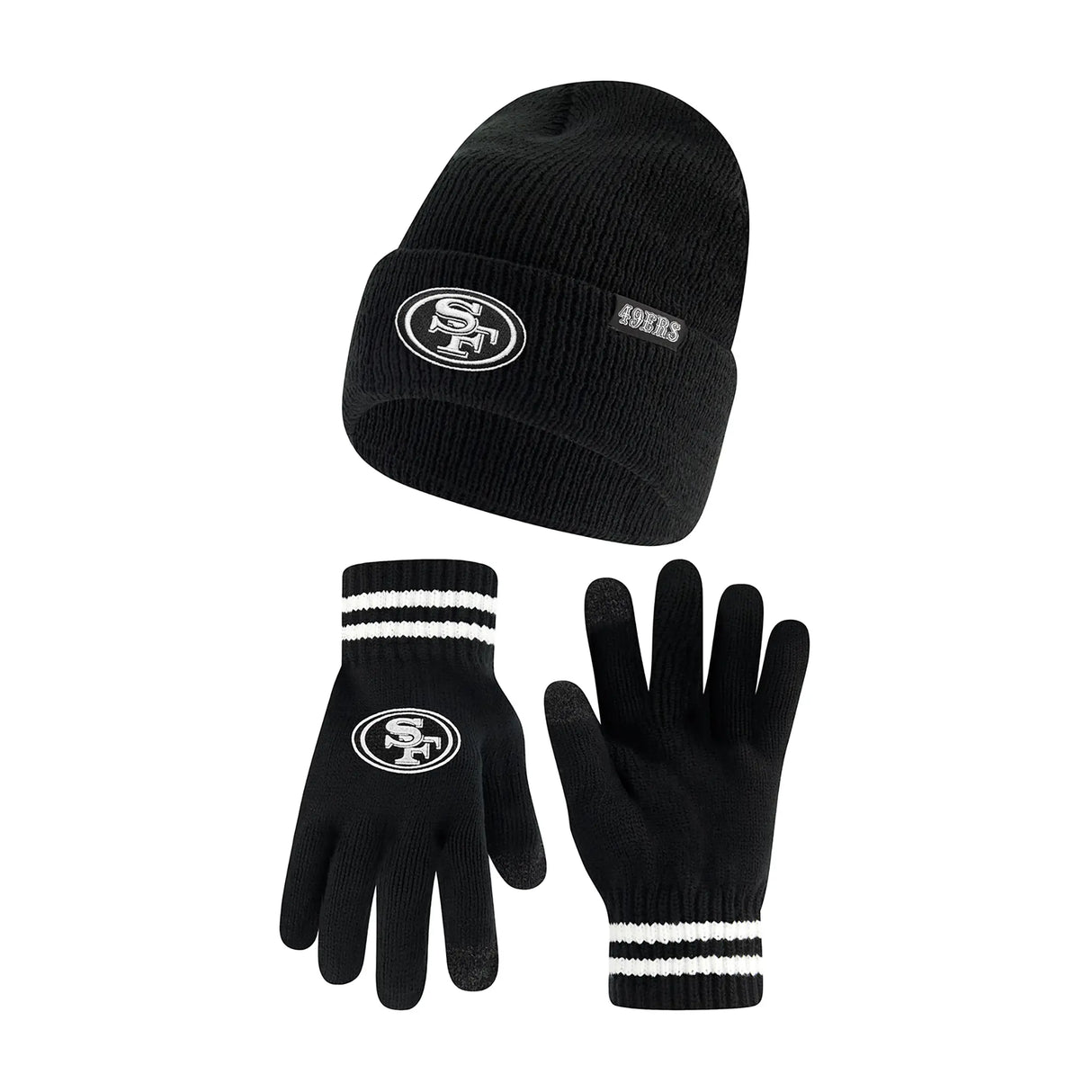 Ultra Game Adults NFL Official Super Soft Marled Winter Beanie Knit Hat With Warm Touch Screen Gloves