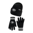 Ultra Game Adults NFL Official Super Soft Marled Winter Beanie Knit Hat With Warm Touch Screen Gloves | San Francisco 49ers