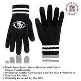 Ultra Game Adults NFL Official Super Soft Marled Winter Beanie Knit Hat With Warm Touch Screen Gloves | San Francisco 49ers
