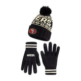 Ultra Game Adults NFL Official Super Soft Cable Knit Winter Beanie Knit Hat with Warm Touch Screen Gloves