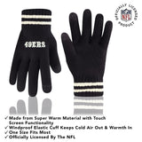 Ultra Game Adults NFL Official Super Soft Cable Knit Winter Beanie Knit Hat with Warm Touch Screen Gloves