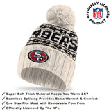 Ultra Game Adults NFL Official Super Soft Cable Knit Winter Beanie Knit Hat with Warm Touch Screen Gloves