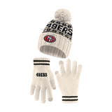 Ultra Game Adults NFL Official Super Soft Cable Knit Winter Beanie Knit Hat with Warm Touch Screen Gloves
