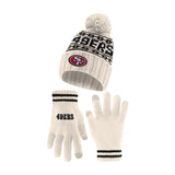 Ultra Game Adults NFL Official Super Soft Cable Knit Winter Beanie Knit Hat with Warm Touch Screen Gloves | San Francisco 49ers