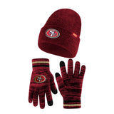 Ultra Game Adults NFL Official Super Soft Marl Knit Winter Beanie Knit Hat with Extra Warm Touch Screen Gloves