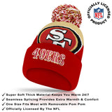Ultra Game Adults NFL Official Super Soft Winter Beanie Knit Hat With Warm Touch Screen Gloves | San Francisco 49ers