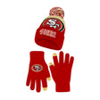 Ultra Game Adults NFL Official Super Soft Winter Beanie Knit Hat With Warm Touch Screen Gloves | San Francisco 49ers