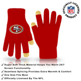Ultra Game Adults NFL Official Super Soft Winter Beanie Knit Hat With Warm Touch Screen Gloves | San Francisco 49ers