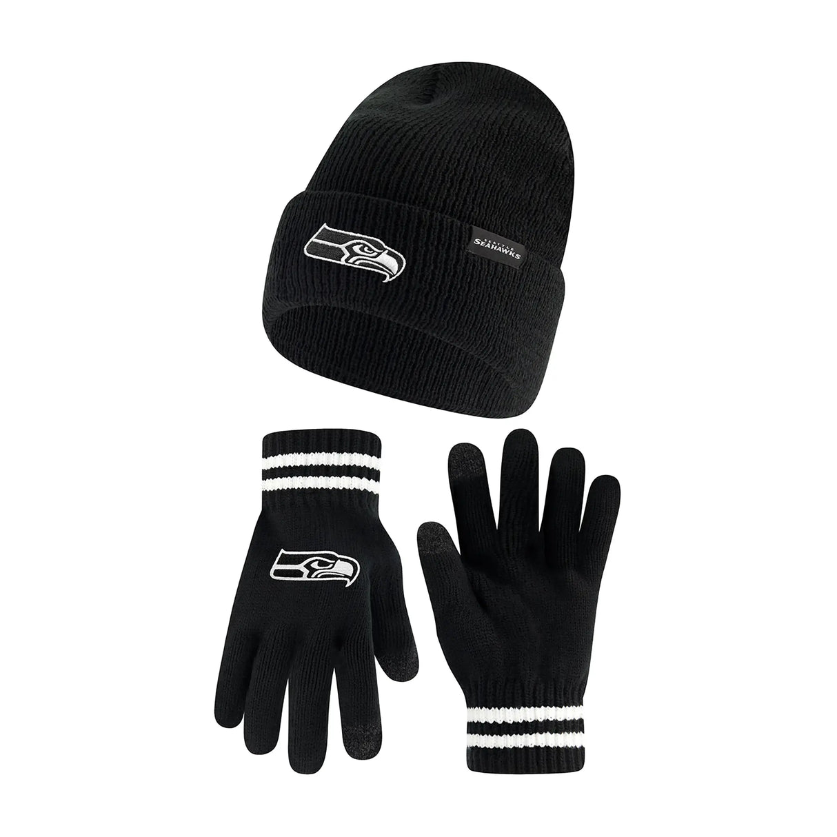 Ultra Game Adults NFL Official Super Soft Marled Winter Beanie Knit Hat With Warm Touch Screen Gloves