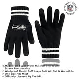 Ultra Game Adults NFL Official Super Soft Marled Winter Beanie Knit Hat With Warm Touch Screen Gloves | Seattle Seahawks
