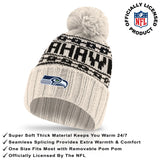Ultra Game Adults NFL Official Super Soft Cable Knit Winter Beanie Knit Hat with Warm Touch Screen Gloves | Seattle Seahawks